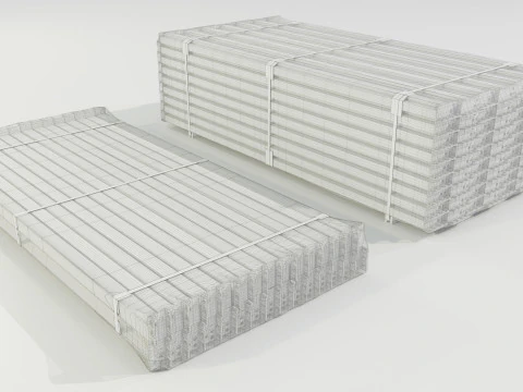 Stosy poziomych belek regał&oacute;w paletowych Model 3D