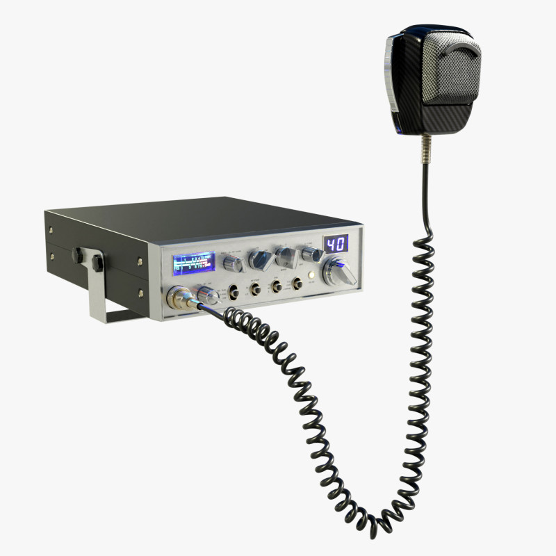 CB Radio with Microphone 3D Model .c4d .max .obj .3ds .fbx .stl .blend 