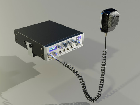 CB Radio with Microphone 3D Model