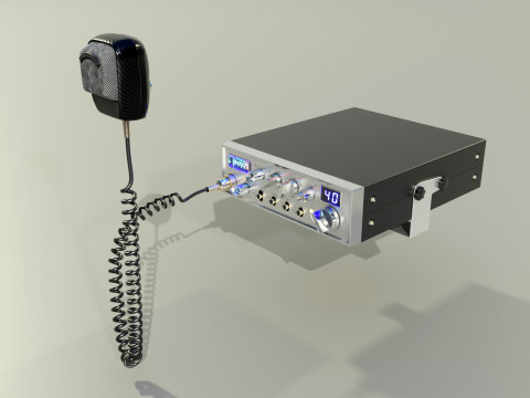 CB Radio with Microphone 3D Model