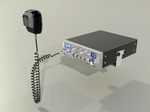 CB Radio with Microphone 3D Model