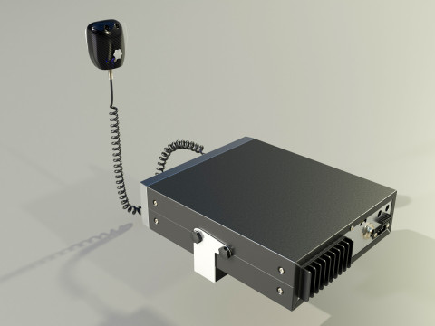CB Radio with Microphone 3D Model