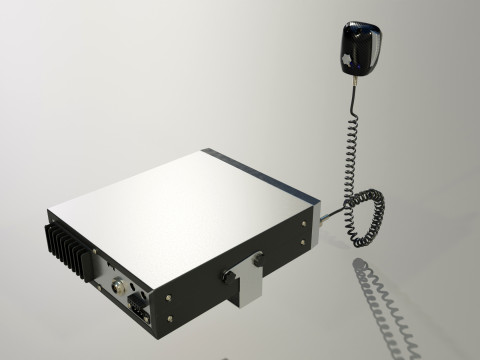 CB Radio with Microphone 3D Model