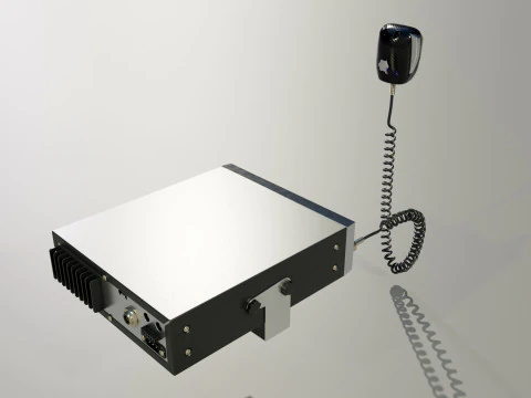 CB Radio with Microphone 3D Model