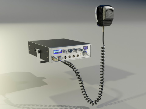CB Radio with Microphone 3D Model