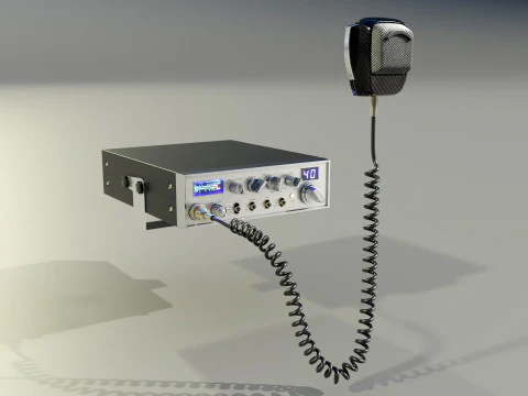 CB Radio with Microphone 3D Model