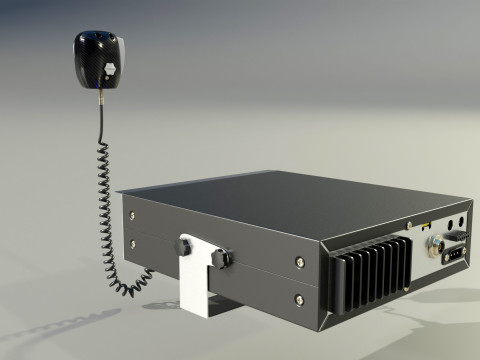 CB Radio with Microphone 3D Model