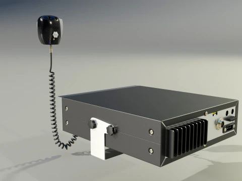 CB Radio with Microphone 3D Model