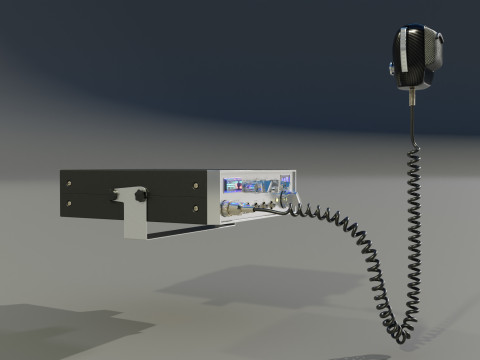 CB Radio with Microphone 3D Model