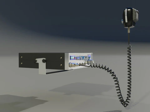 CB Radio with Microphone 3D Model