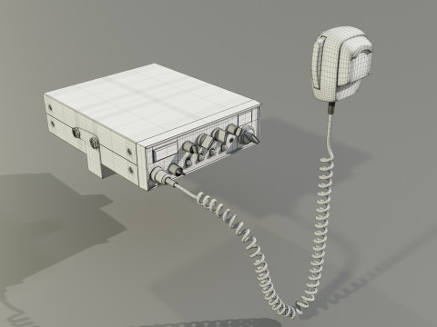 CB Radio with Microphone 3D Model