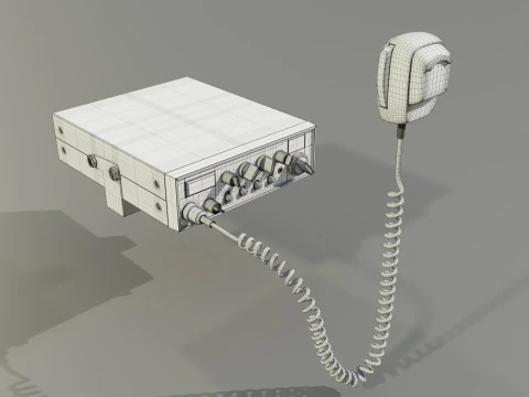 CB Radio with Microphone 3D Model