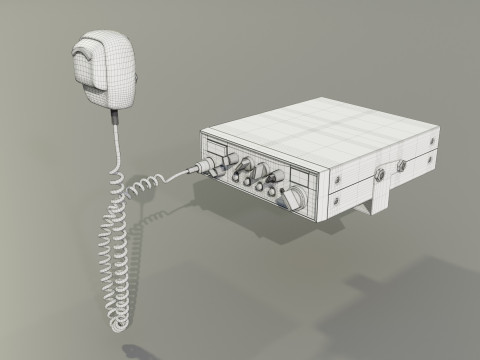 CB Radio with Microphone 3D Model