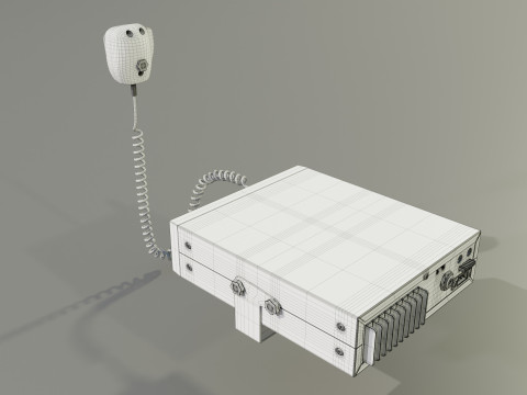 CB Radio with Microphone 3D Model