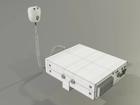 CB Radio with Microphone 3D Model