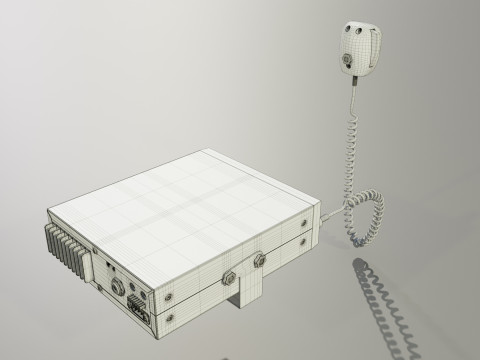 CB Radio with Microphone 3D Model