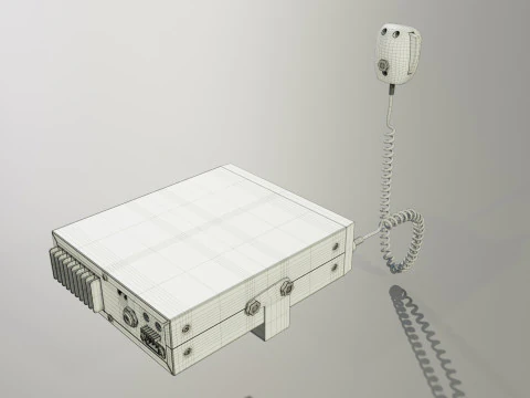 CB Radio with Microphone 3D Model