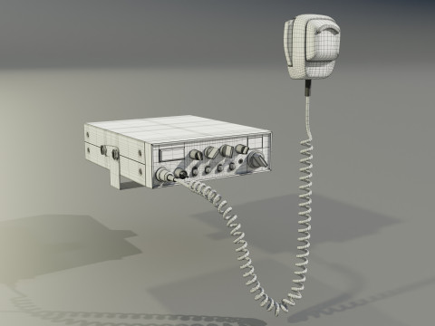 CB Radio with Microphone 3D Model