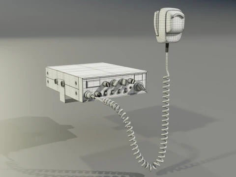 CB Radio with Microphone 3D Model