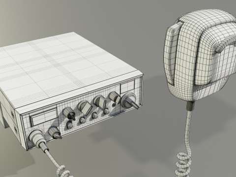 CB Radio with Microphone 3D Model