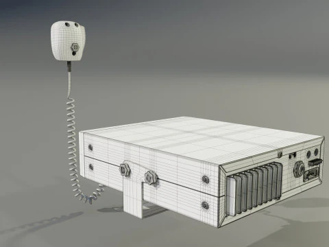 CB Radio with Microphone 3D Model