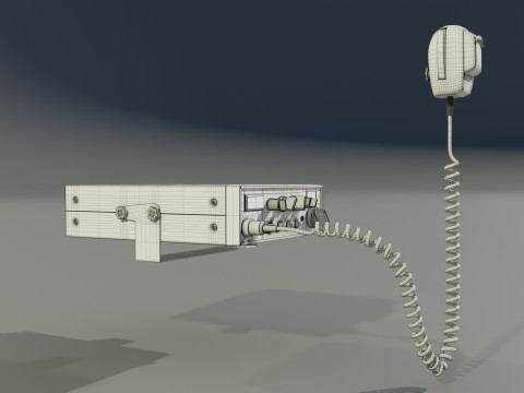 CB Radio with Microphone 3D Model