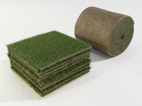 Grass Sod Stack and Roll 3D Модель
