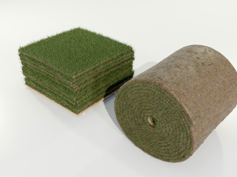 Grass Sod Stack and Roll 3D Модель