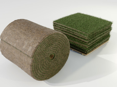 Grass Sod Stack and Roll 3D Модель
