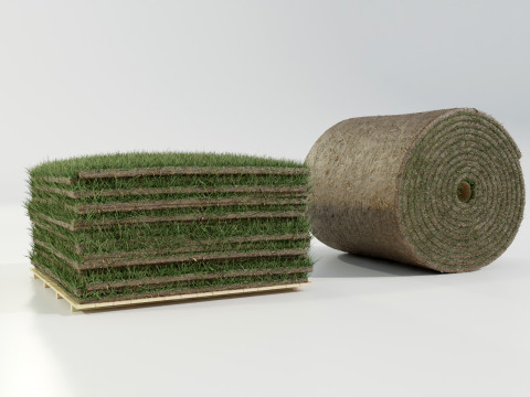 Grass Sod Stack and Roll 3D Модель