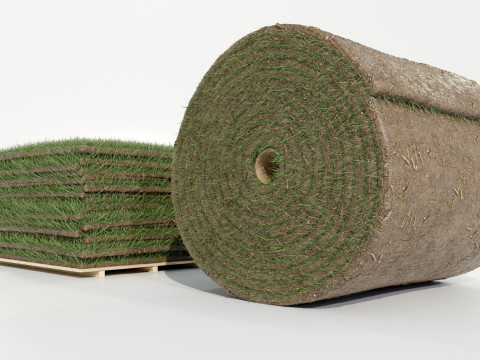 Grass Sod Stack and Roll 3D Модель