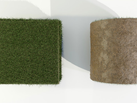 Grass Sod Stack and Roll 3D Модель