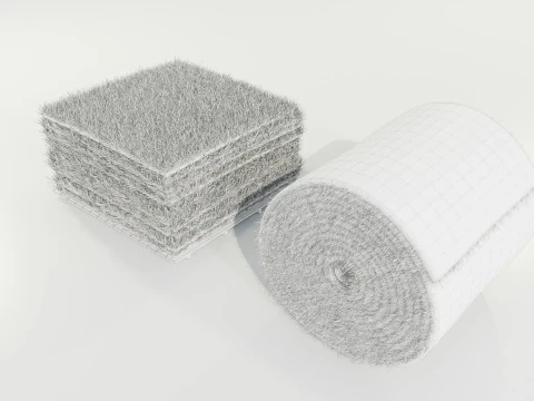 Grass Sod Stack and Roll 3D Model