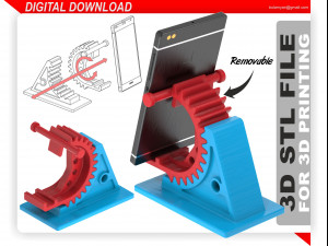 Gear phone Holder STL 3D FILE 3D Print Model