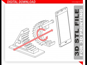 Gear phone Holder STL 3D FILE 3D Принт Модель