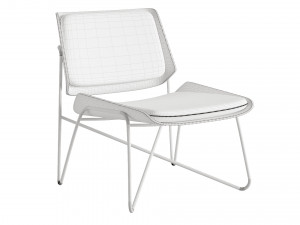 Wooden lounge chair with metal legs 3D Model