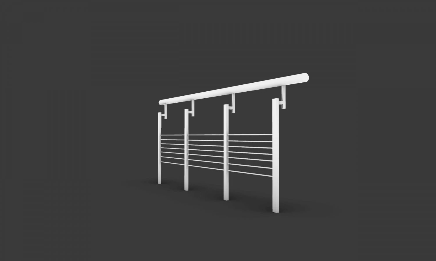 Stair railing 3D Model .c4d .max .obj .3ds .fbx .stl .blend 