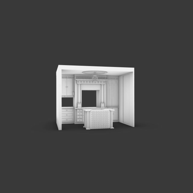 Classic kitchen 3D Model .c4d .max .obj .3ds .fbx .stl .blend 