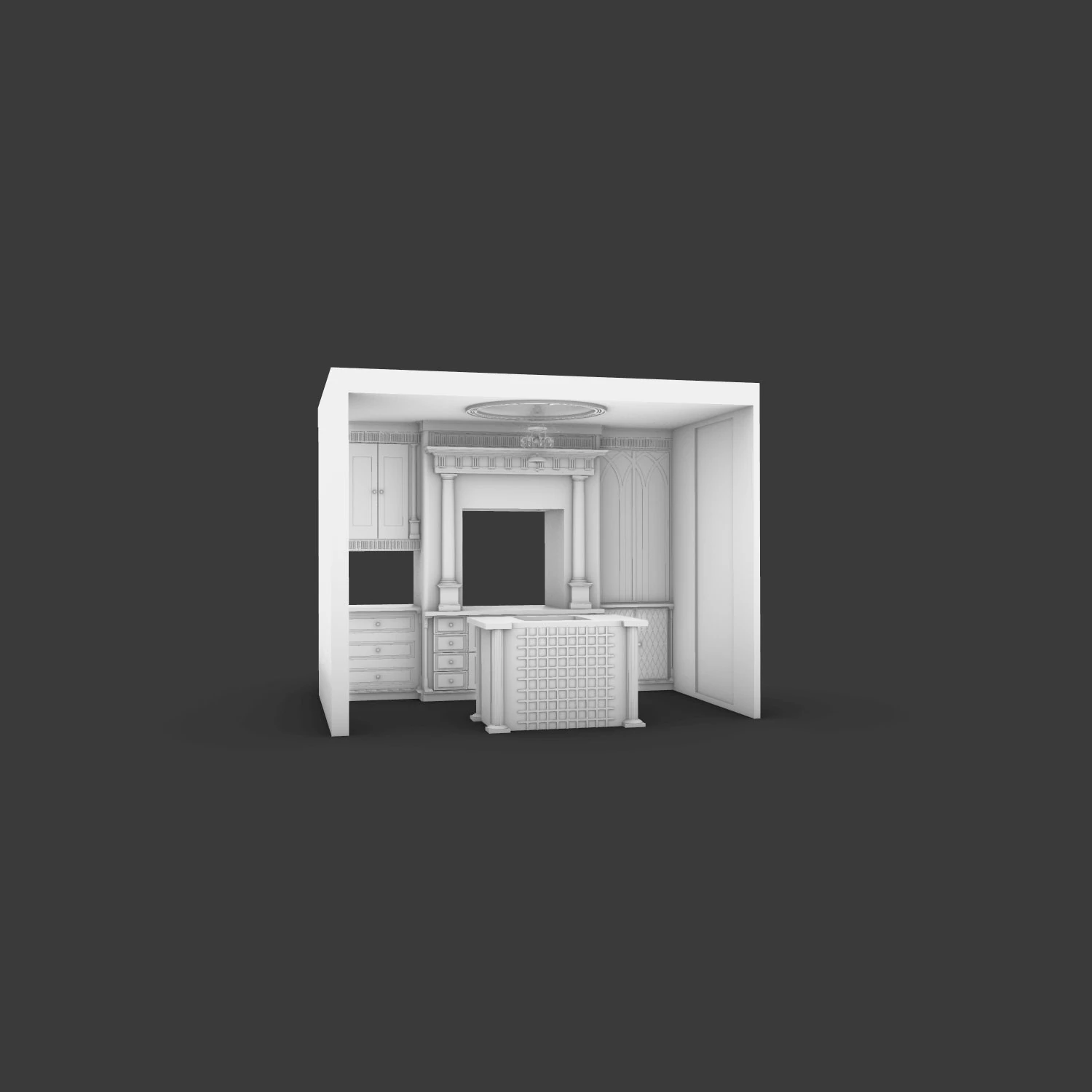 Classic kitchen 3D Model .c4d .max .obj .3ds .fbx .stl .blend 