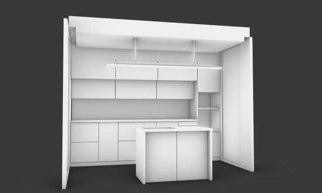 Modern kitchen 3D 모델 .c4d .max .obj .3ds .fbx .stl .blend 