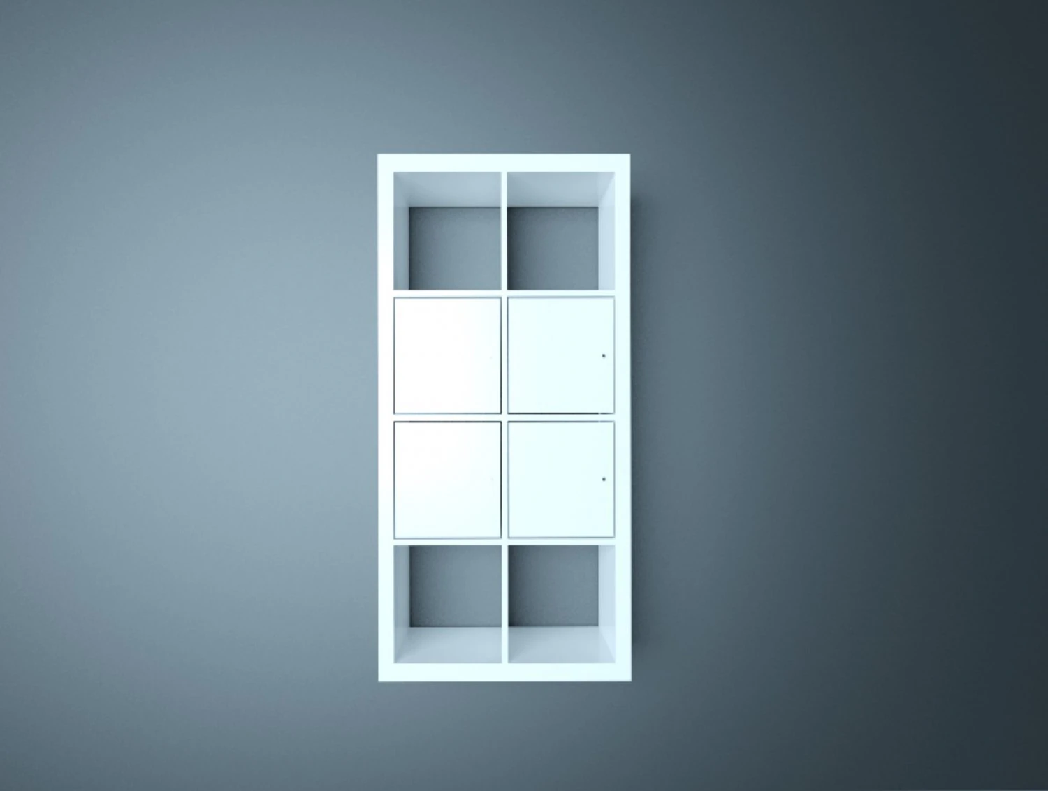 IKEA KALLAX - Shelving unit with doors white 3D Model .c4d .max .obj .3ds .fbx .stl .blend 