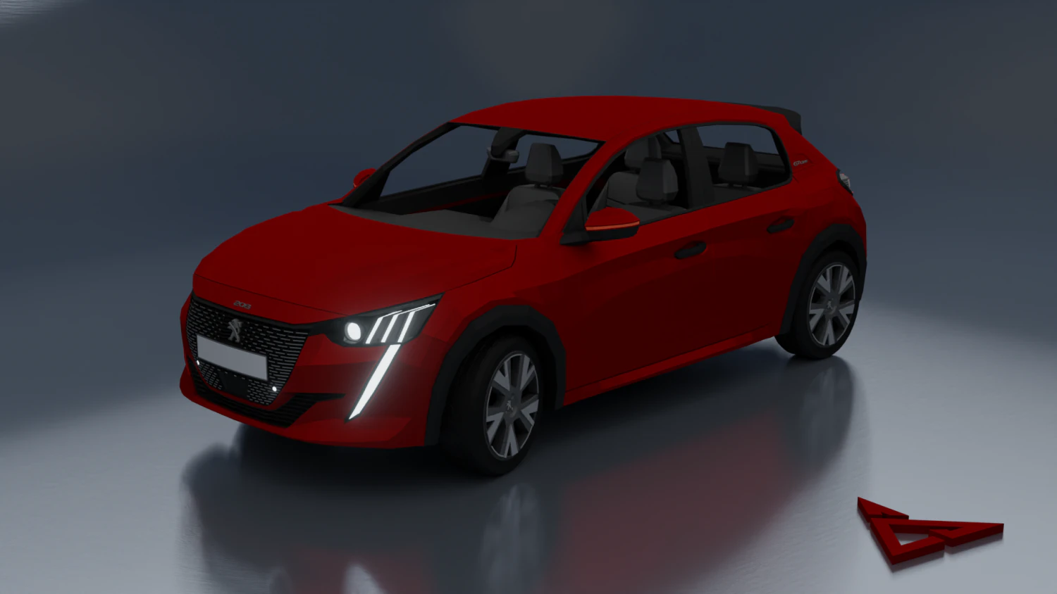 Peugeot 208 2021 3D Model .c4d .max .obj .3ds .fbx .stl .blend 