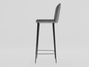 Bar stool gray velvet 3D Model