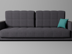 Gray sofa with decorative pillow all pillows are movable 3D Model