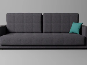 Gray sofa with decorative pillow all pillows are movable 3D Model