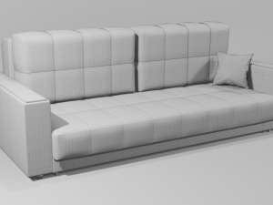 Gray sofa with decorative pillow all pillows are movable 3D Model