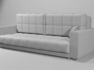 Gray sofa with decorative pillow all pillows are movable 3D Model