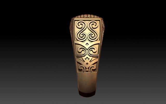 MAN RING WITH GEMS 3D Model .c4d .max .obj .3ds .fbx .stl .blend 