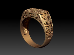 MAN RING WITH GEMS 3D Model