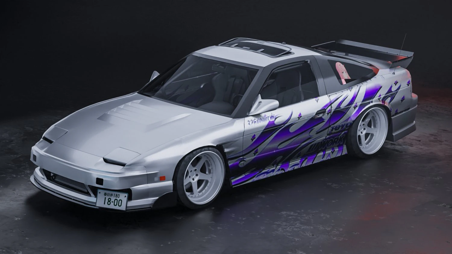 Nissan 180sx 3D Model .c4d .max .obj .3ds .fbx .stl .blend 